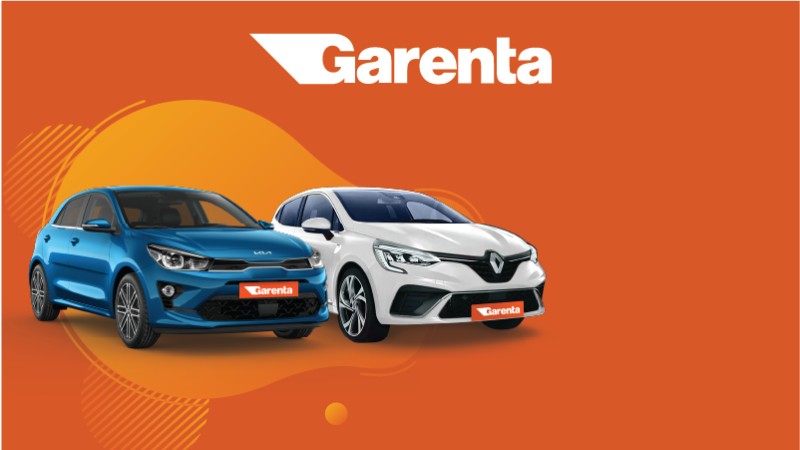 garenta logo and two cars